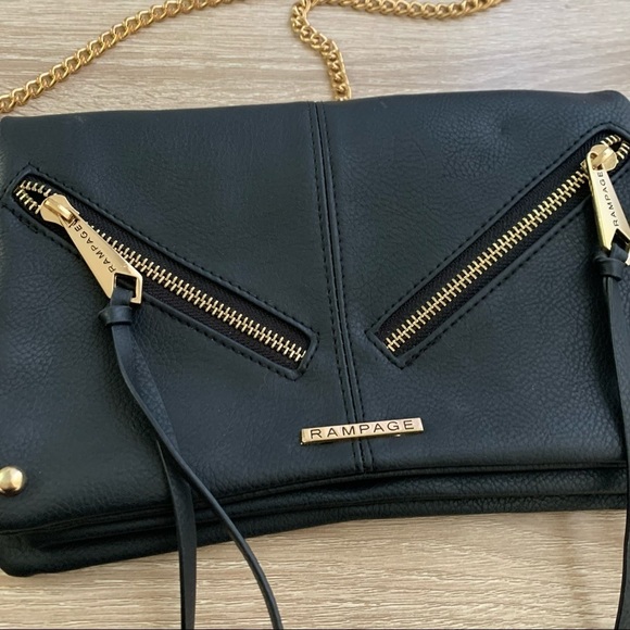 Rampage Vegan Faux Leather Gold Chain Crossbody - Picture 2 of 10